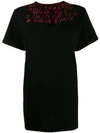 Mm6 Maison Margiela Glitter Embellishment Oversized T-shirt In Black
