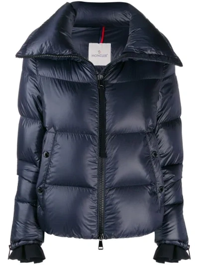 Moncler Logo Patch Puffer Jacket In 778 Blue