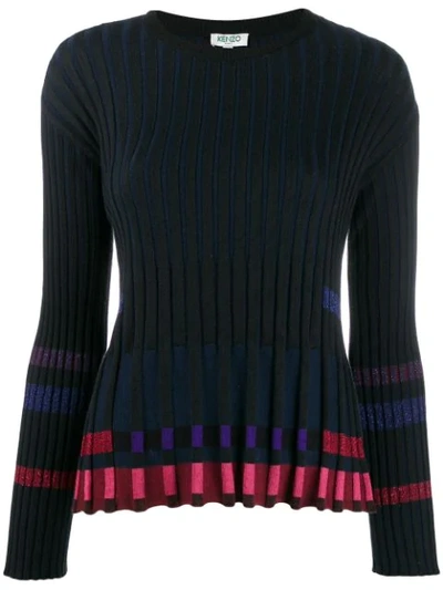 Kenzo Ridged Knitted Top In Black