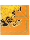 Versace Barocco Print Scarf In I7979 Caramello