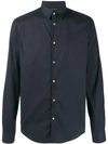 Emporio Armani Long Sleeve Shirt In Blue