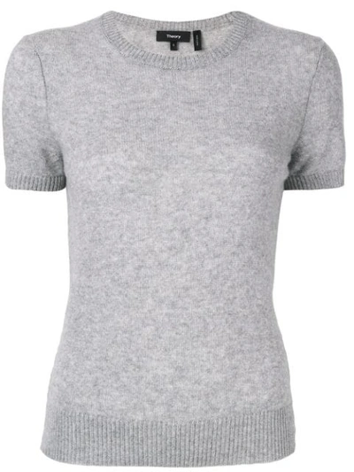 Theory Fitted Knit T In Flint Grey Y0o