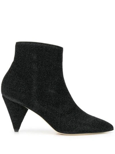 Polly Plume Pointed Ankle Boots In Black