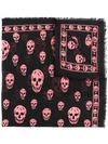 Alexander Mcqueen Classic Skull Silk Chiffon Scarf In Black