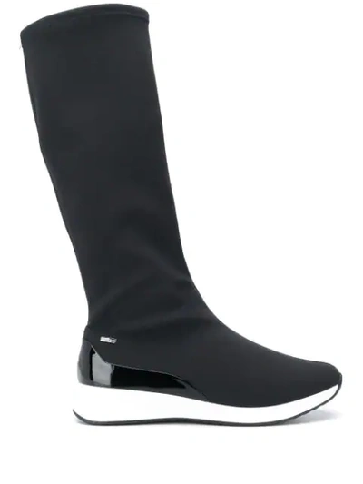 Hogl Knee-high Sock Sneaker-boots In Black