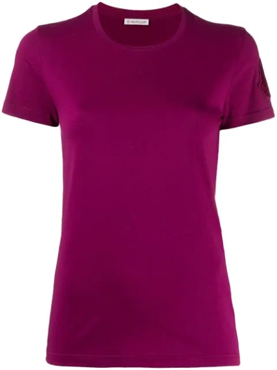 Moncler Logo Patch T-shirt In Purple