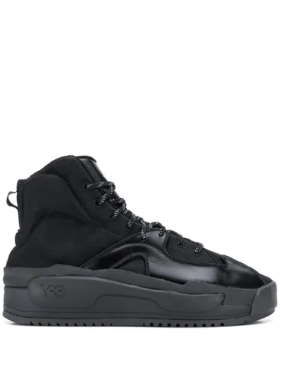 Y-3 Ankle Lace-up Sneakers In Black