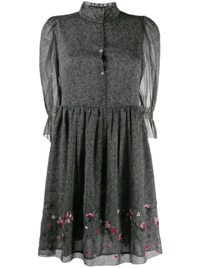 Zadig & Voltaire Floral Ruffle Mini Dress In Grey