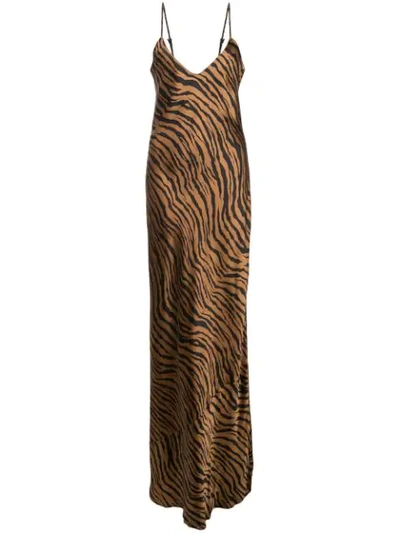 Nili Lotan Tiger-print Dress In Brown