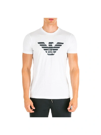 Emporio Armani Wings T-shirt In Bianco Ottico