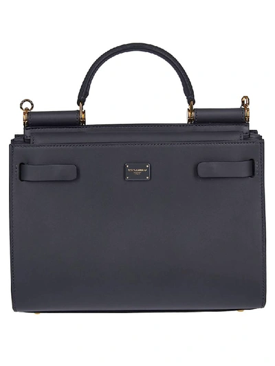 Dolce & Gabbana Sicily Small Shoulder Bag In Dark Grey