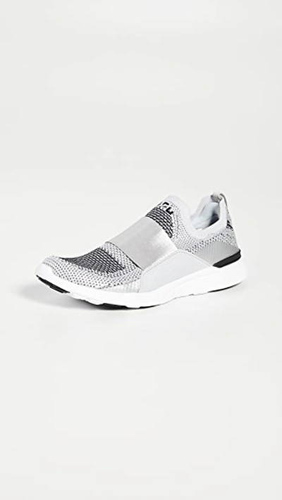 Apl Athletic Propulsion Labs Techloom Bliss Sneakers In Metallic Silver/white/black