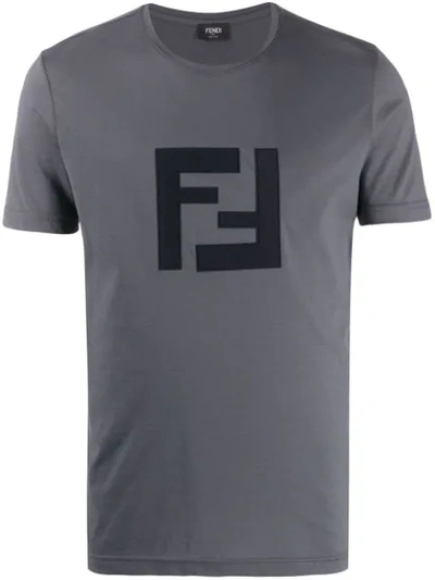 Fendi T-shirt Mit Monogramm In Grey