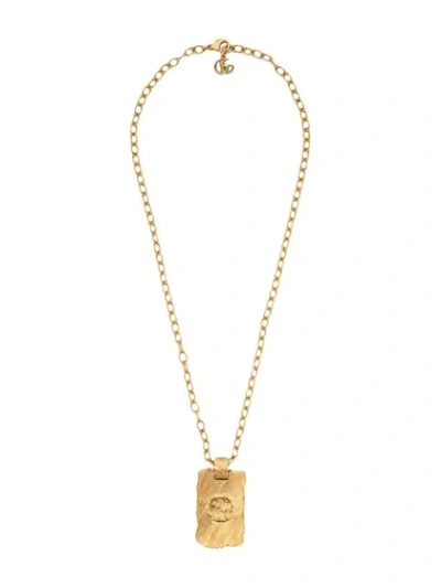 Gucci Textured Metal Pendant Necklace In 0710 Undefined