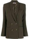 Rejina Pyo Double Breasted Blazer In Khaki Smoke