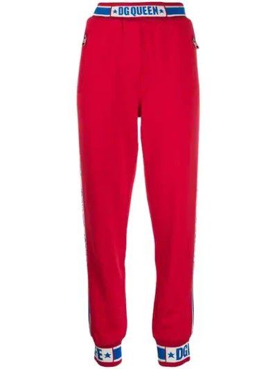 Dolce & Gabbana Dg Queen Track Pants In Red