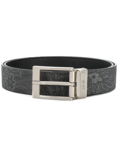 Etro Metallic Buckle Belt In Black