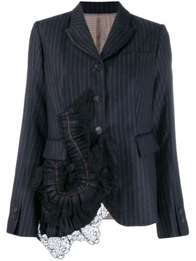 Antonio Marras Ruffled Detail Blazer In Blue