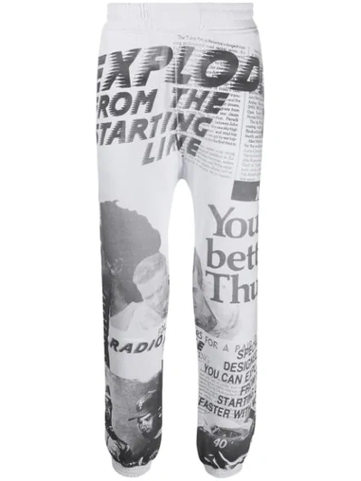 Msgm Printed Track Trousers In White