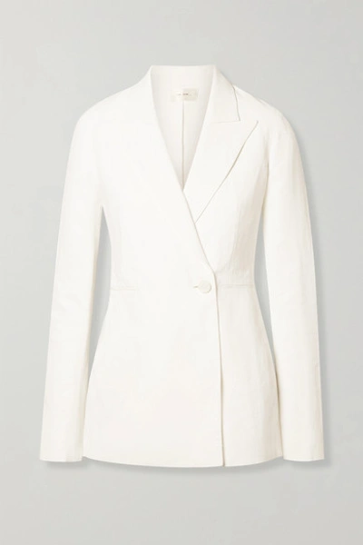 The Row Ciel Single-breasted Linen-blend Blazer In White