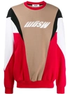 Msgm Panelled Racer Logo Sweatshirt In Red