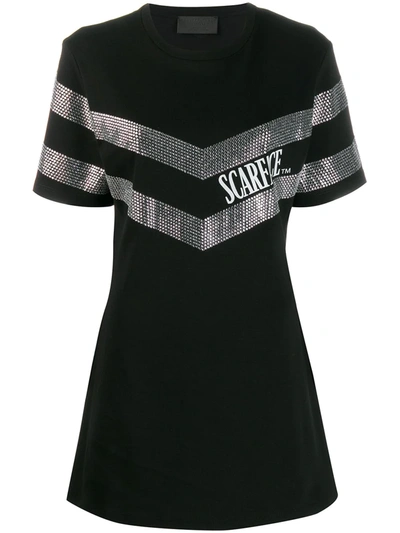 Philipp Plein Scarface T-shirt Dress In Black