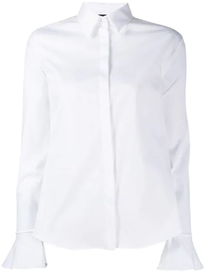 Fay Frill Cuff Shirt In White