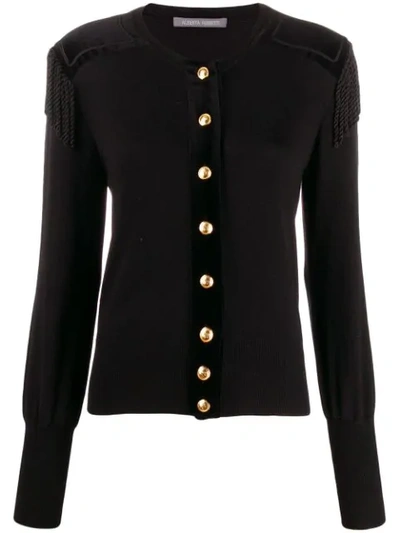 Alberta Ferretti Oversized Button Cardigan In Black