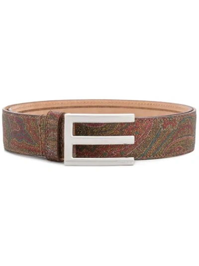 Etro E Buckle Belt In Brown