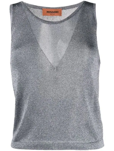 Missoni Glitter Waistcoat Top In Grey