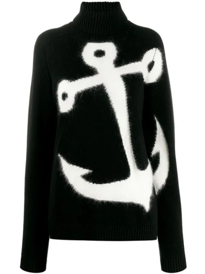 N°21 Anchor Roll Neck Sweater In Black
