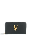 Versace Virtus Continental Wallet In Nero