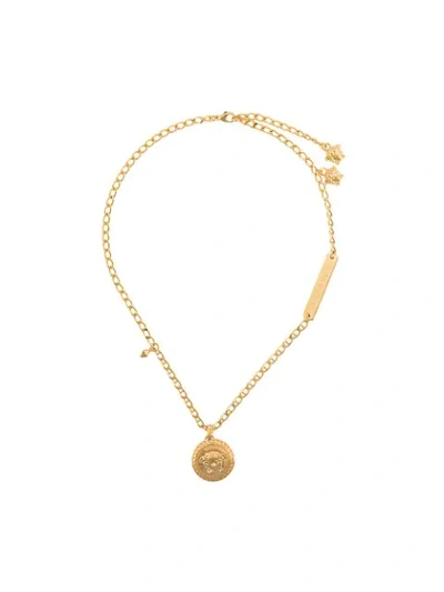 Versace Medusa Pendant Short Necklace In Gold