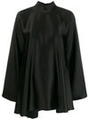 Styland High-neck Draped Dress In Black