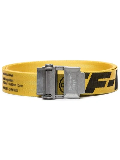 Off-white Industrial Logo Print Belt - Gelb In Yellow