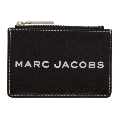 Marc Jacobs Black Textured Tag Top-zip Multi Wallet In 001 Black