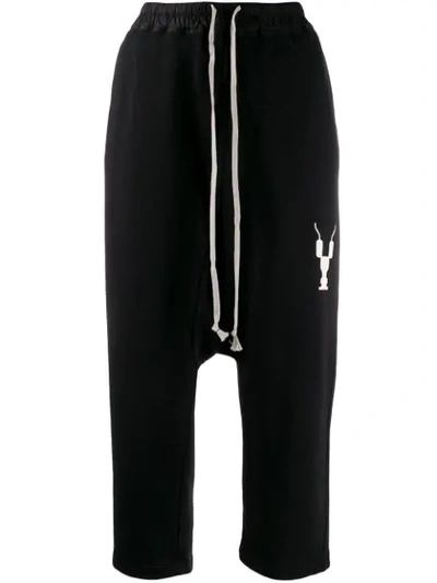 Rick Owens Drkshdw Cropped Sweatpants In Black