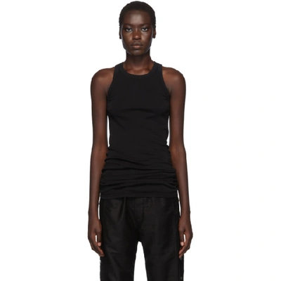 Rick Owens Drkshdw Black Rib Tank Top In 09 Black