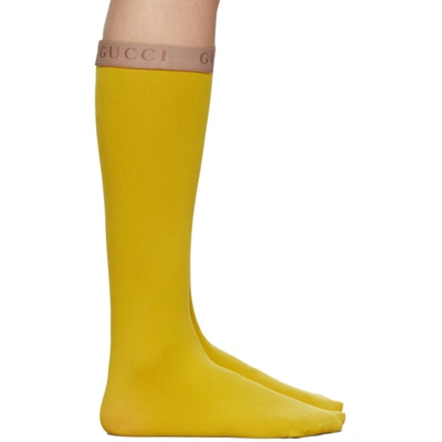 Gucci Yellow Amila Socks In 7300 Chartr