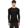 Rick Owens Black Ribbed Round Neck Sweater In 09 Black