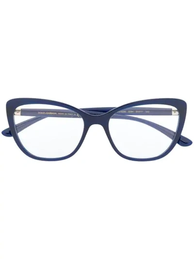 Dolce & Gabbana Cat Eye Optical Glasses In Blue