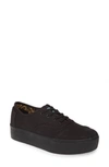 Toms Cordones Boardwalk Sneaker In Black Heritage Canvas