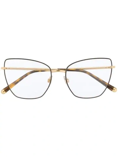 Dolce & Gabbana Cat Eye Wire Glasses In Gold