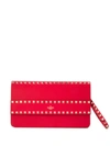 Pre-owned Valentino Garavani Rockstud Clutch In Red