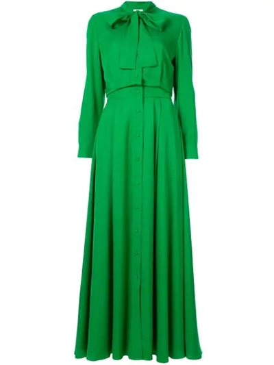 Layeur Long-sleeve Maxi Dress In Green