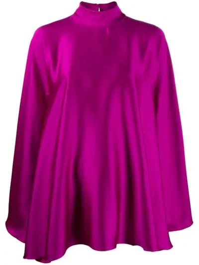 Styland High-neck Draped Dress In Pink