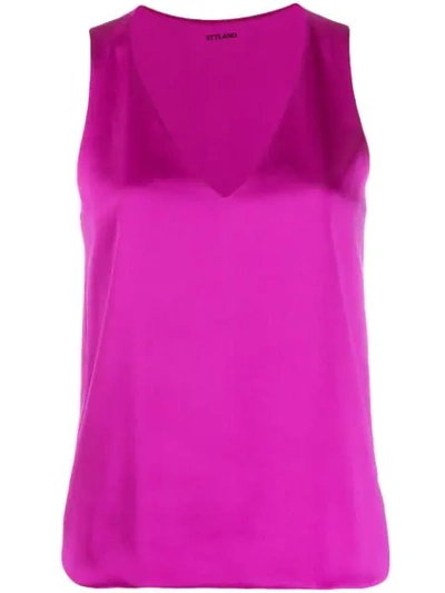 Styland V-neck Tank Top In Purple