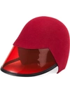 Gucci Felt Hat With Transparent Visor In 6474 Rosso