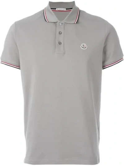 Moncler Classic Polo Shirt In Grey