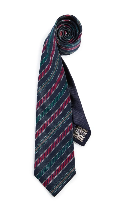 Missoni Multicolour Striped Silk Tie